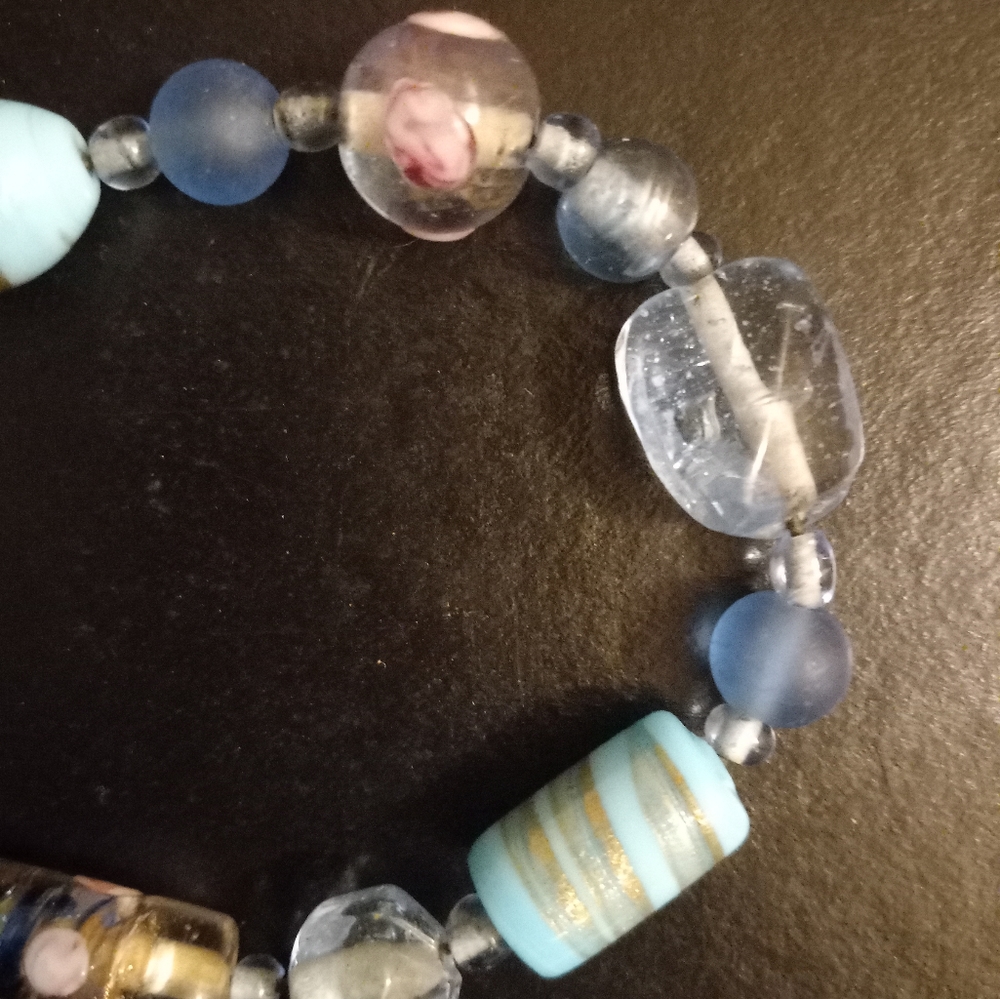 Murano Art Glass Stretch Bracelet - Picture 3 of 4